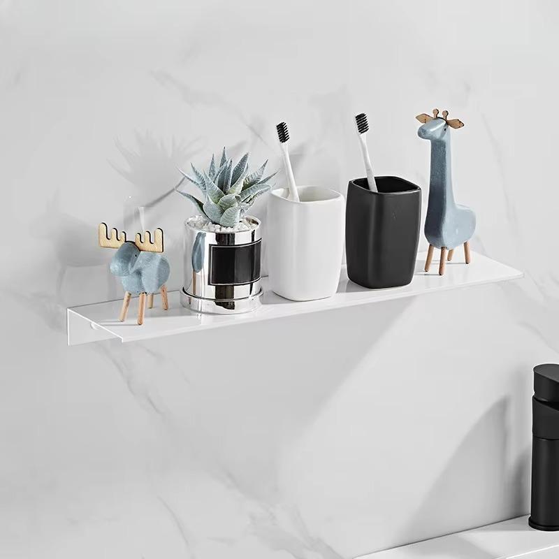 Aluminum alloy storage rack, minimalist style, no drilling, living room, kitchen, bathroom, wall mounted storage rack