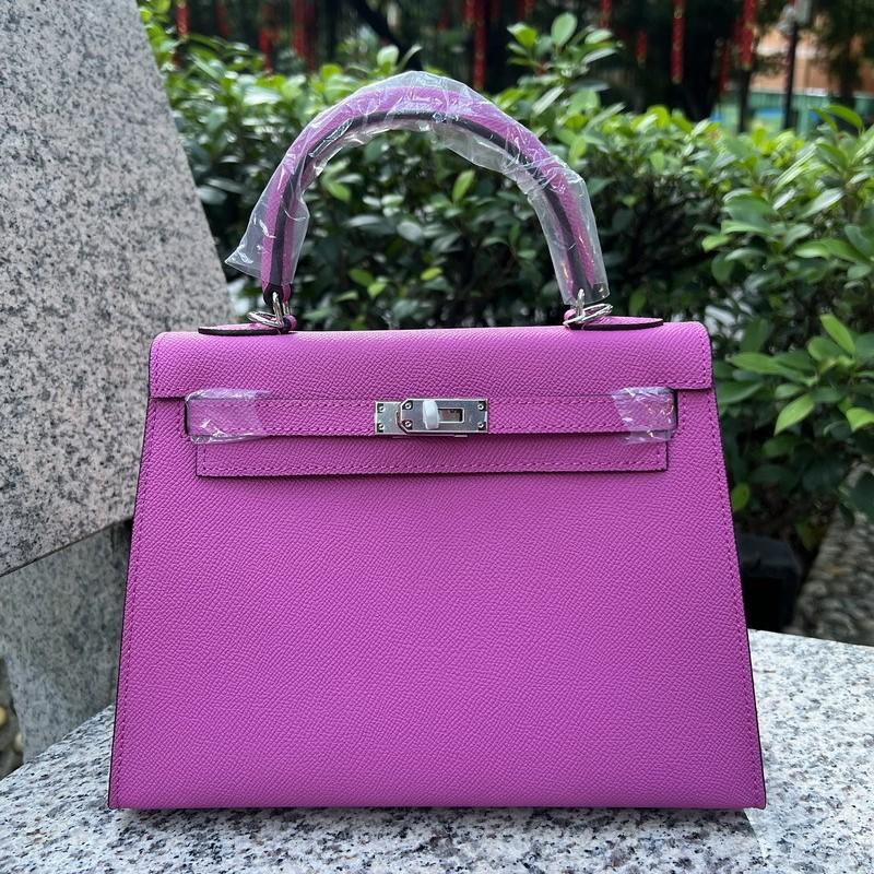 26 New Genuine Leather Women's Bag Palm Pattern Mini 22CM25 Silver Buckle Handbag Single Shoulder Diagonal Cross-border