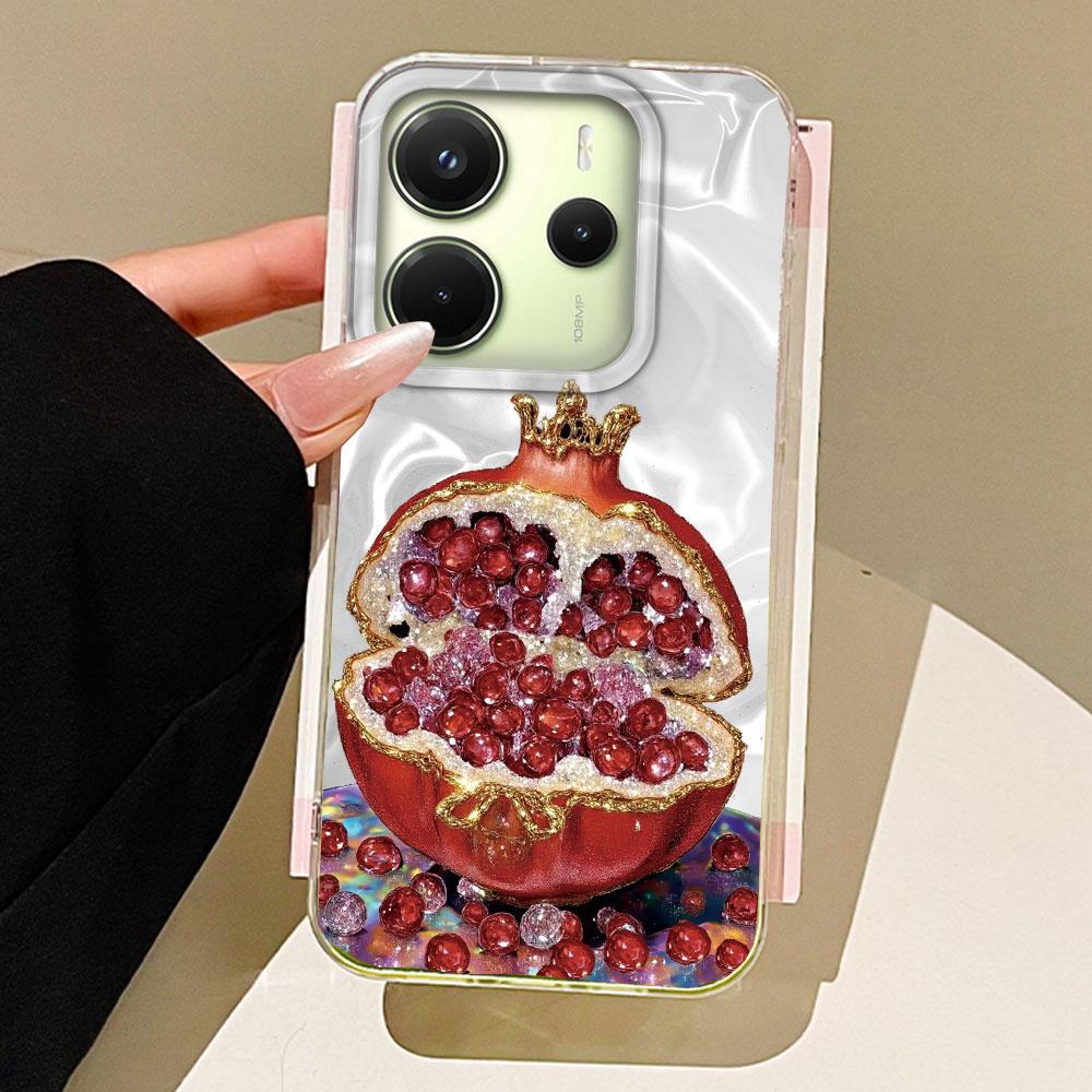 

White Peony Lotus Print Women Girls Phone Case for Xiaomi Redmi 13C 14C A5 A3 A4 A3X A1 Note 14 13 12 11 11S 10 8 9 Pro 9C Cover poco C61 білий