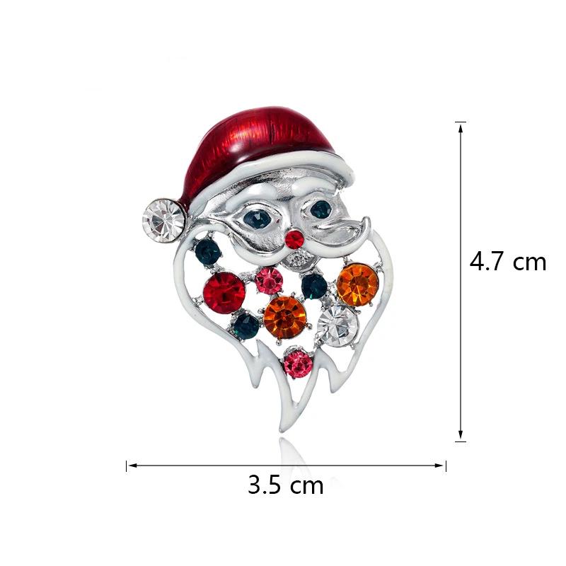 New Enamel Christmas Brooches Christmas Tree Snowman Santa Hats Reindeer Snowflake Metal Pins Xmas Decorative Jewelry