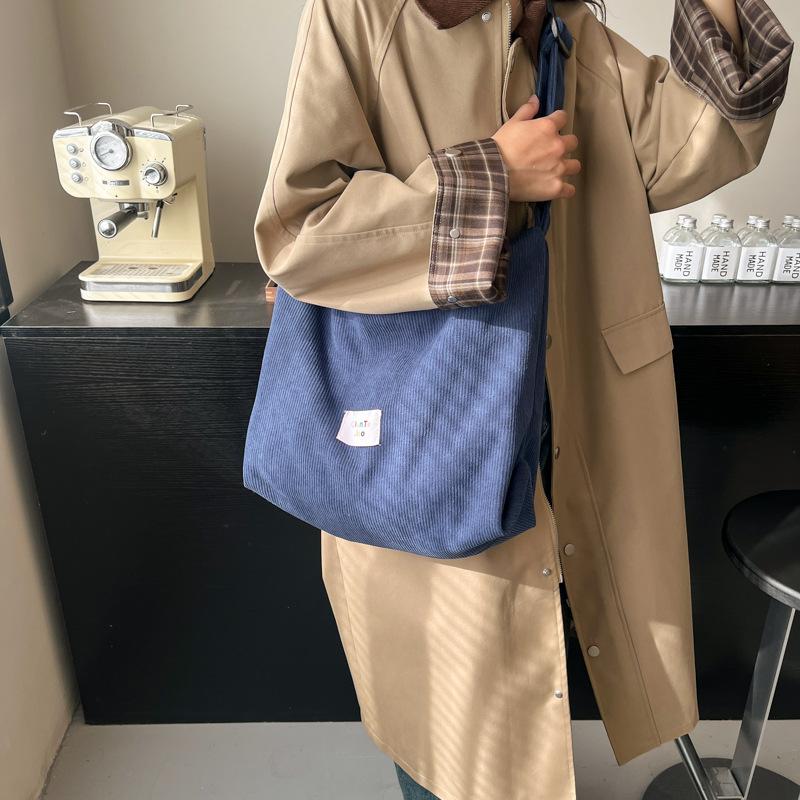 Women's bag Crossbody bag Corduroy tote bag New shoulder bag Korean version Fashion simple large capacity casual shoulder bag