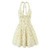 Elegant Printed Halter Dress - European & American Style, Versatile & Fashionable