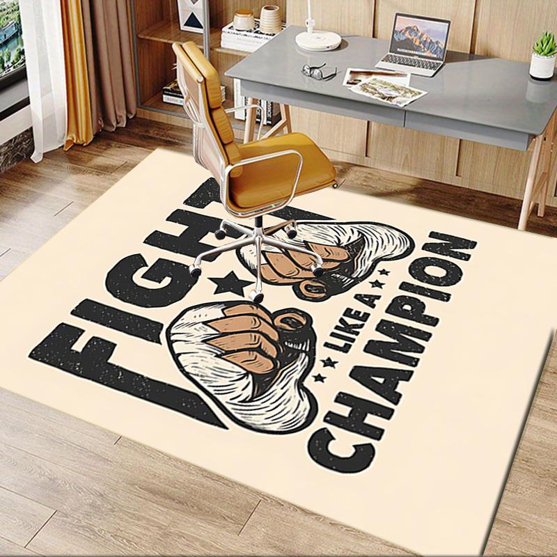 Fight Like A Champion Chair Mat: Office Carpet, Oversized Rug for Home Decor, Sofa Mat, Desk Pad Gift Suitable for Bedroom, Living Room, Any Room