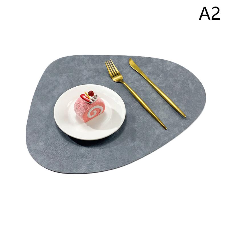 Suport de masă din piele PU în formă de lacrimă, cu textură imitație piele de vacă, față-verso, impermeabil, protector de masă pentru suport de masă elegant