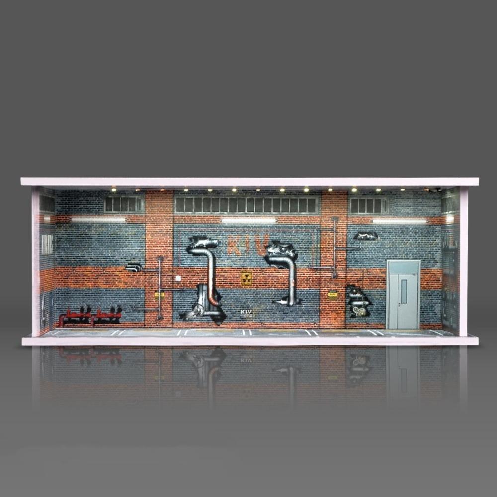 Simulation Garage Scene Model With Lights Car Model Display Box Parking Lot Model  Zinc Zinc Alloy Car