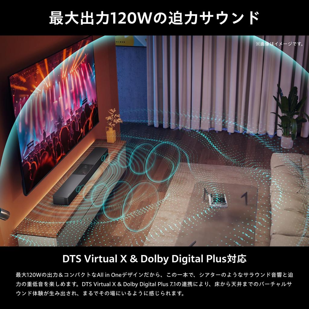 Hisense HS2000N 2.1ch Soundbar-Lautsprecher mit integriertem Subwoofer, Bluetooth/HDMI/ARC-kompatibel, Modell 2024, Schwarz