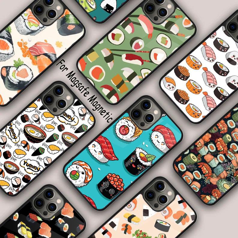 Food Sushi Magnetic Phone Case For APPLE iPhone 17 Air 16 14 13 12 Pro Max 15 Plus Wireless Charge With MagSafe Cover