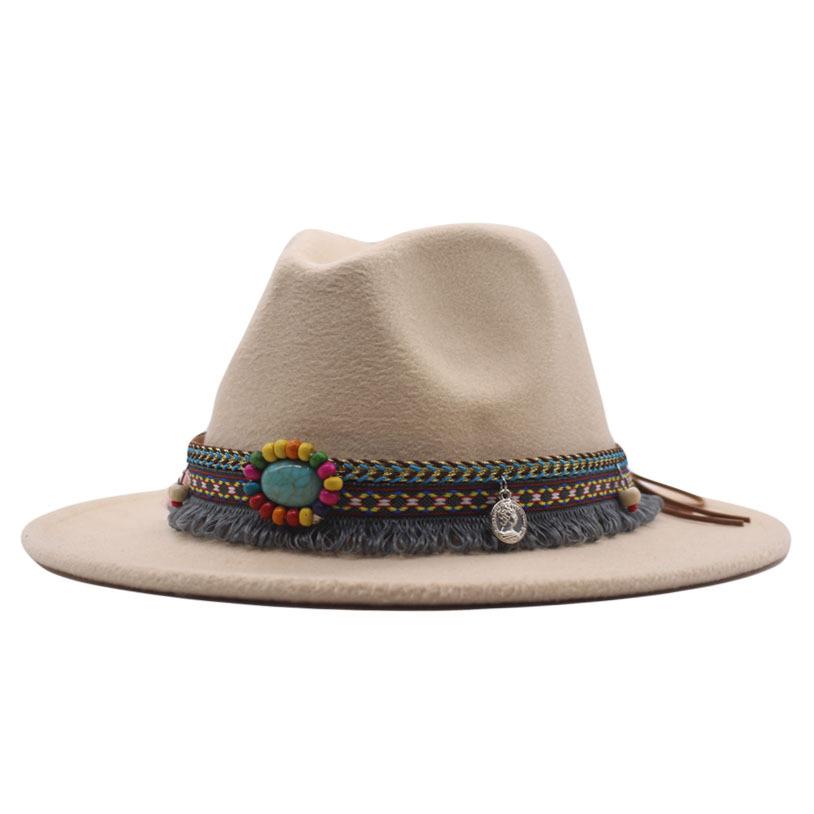 eBay New Woolen Top Hat Women's Minority Style Retro Flat-brimmed Jazz Hat