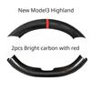 For Tesla New Model 3 Highland 2024-24 Accessories Steering Wheel Cover Real Dry Carbon Fiber 3K240G Steering Wheel Shell Decor