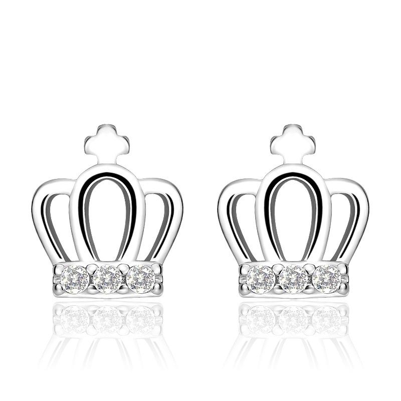 

Женские серьги-гвоздики с крестообразным венцом и цирконием для студентов, имитация принцессы, аллергенные серьги