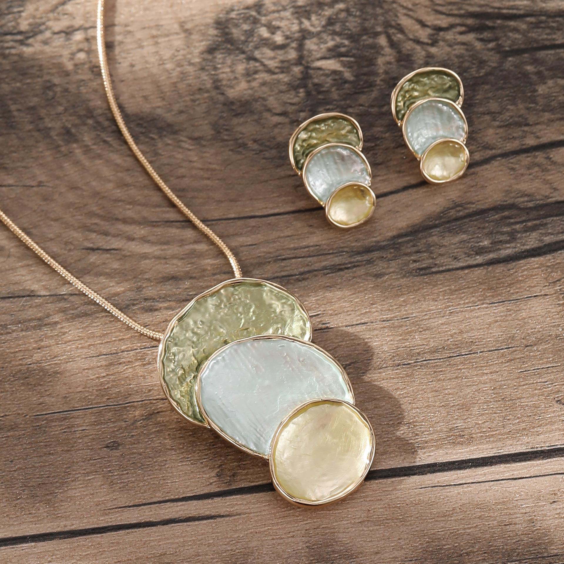 

Новый цветной набор овальных серег-подвесок с трехслойной масляной росписью, летнее женское универсальное ожерелье-лепесток