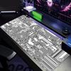 White Circuit Board Pattern Mouse Pad Large Computer Office Table Mats Rubber Antislip Gaming Keyboard Mousepads Long Desk Pads