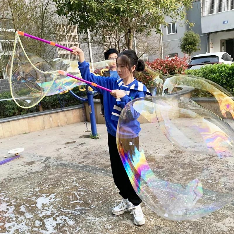 Detachable Bubble Rop Large Bubble Wand Summer Bubble Activity Toys Colorful Bubbles Show Props Bubbles Circle For Adult Kids