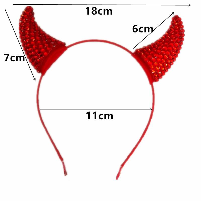 Halloween Demon Cow Horn Rhinestone Headband: Women's Celebrity Hair Clip and Accessory.