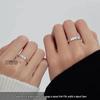 925 Silver Plated Crushed Ice Index Ring: Elegant Unisex Couple's Jewelry