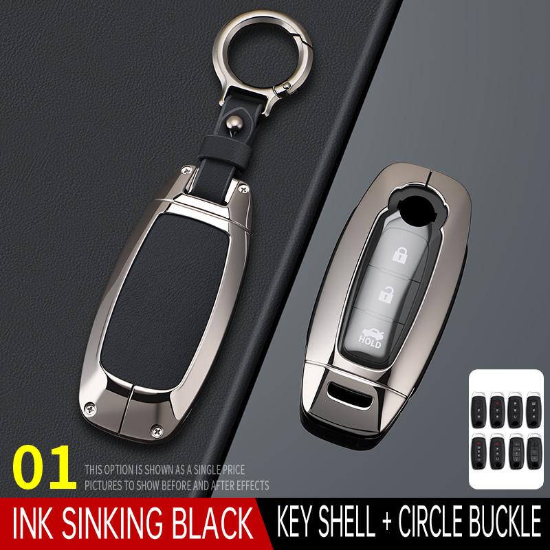 Suitable for Nissan X-trail Qashqai SENTRA JUKE ARIYA PATROL Zinc Alloy Leather Car Key Case Smart Car Keychain Accessories