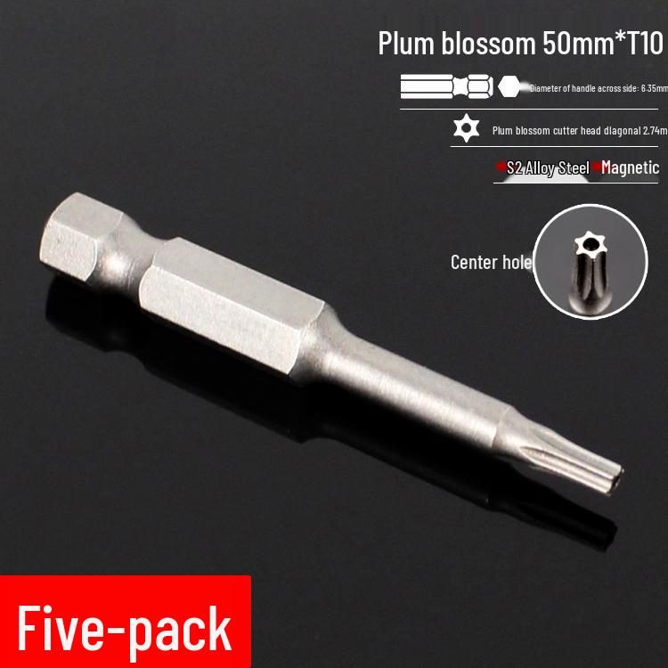 Plum Blossom S2 Magnetic Hex Screwdriver Set - 6.35mm Pneumatic Drill Bit Set