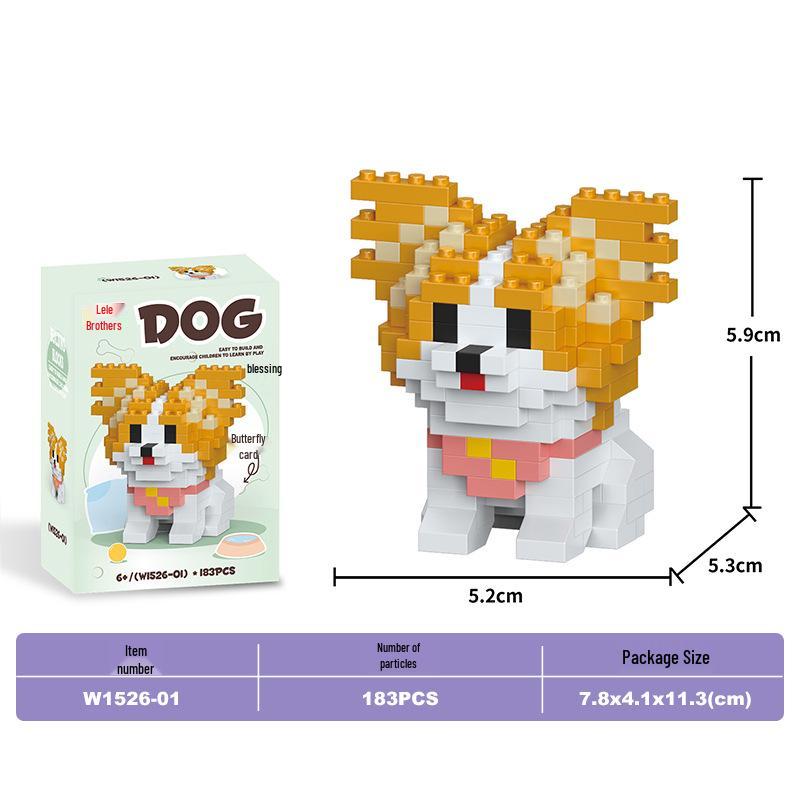 Lele Brothers Micro-Particle Building Blocks Orange Cat Model - Compatible with Lego Educational Toy for Kids