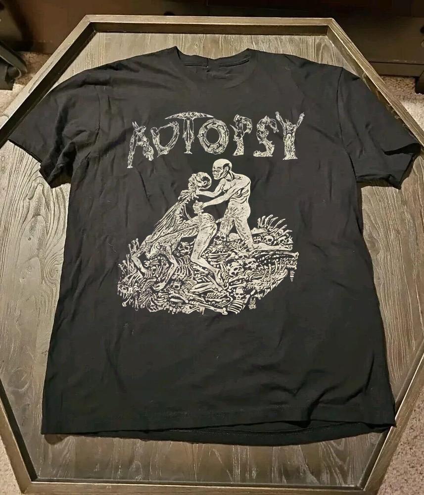 Подарок для фаната группы Autopsy S-5XL Унисекс Хлопковая футболка Черная Унисекс футболка L