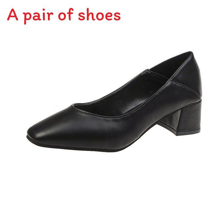 High Heel Shoes For Women With Square Toe And Chunky Heel For Office Wear