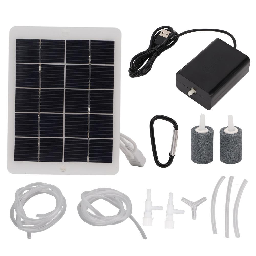 3W 5V Solar Oxygen Pump Polysilicon Solar Water Air Pump Portable Solar Oxygen Aerator  Pond,