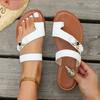 Women Sandals Outside Casual Beach Women Shoes Summer New Flats Flip Flop Sandals Walking Clip Toe Roman Buckle Ladies Slides