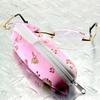 Randlose Lesebrille aus Titanlegierung mit Diamantschliff für Damen +0,75 +1 +1,25 +1,5 bis +4 Brillen