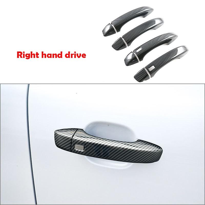 LHD RHD For MG HS 2018- ABS carbonfiber Car Door Pull Door knob Catch Door Handle Bowl Cap Decoration Cover Trim Accsesories