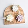 Men Simulated Rose Corsage Lightweight Compact Size Brooch Forest Style Suit Decoration with Green Leaves Vine Elements Prom Floral Accessory
