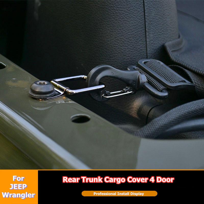 Rear Trunk Cargo Cover Security Shield Cover for Jeep Wrangler JK 4 Doors 2007-2017 Anti-Theft Protection Privacy Partition