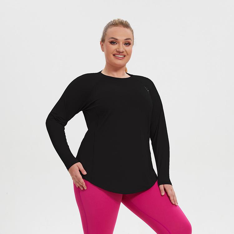 Women's Quick-Dry Long Sleeve Yoga & Running T-Shirt: Slimming, Breathable, Hip-Covering, New Style, Beautiful Back Design.