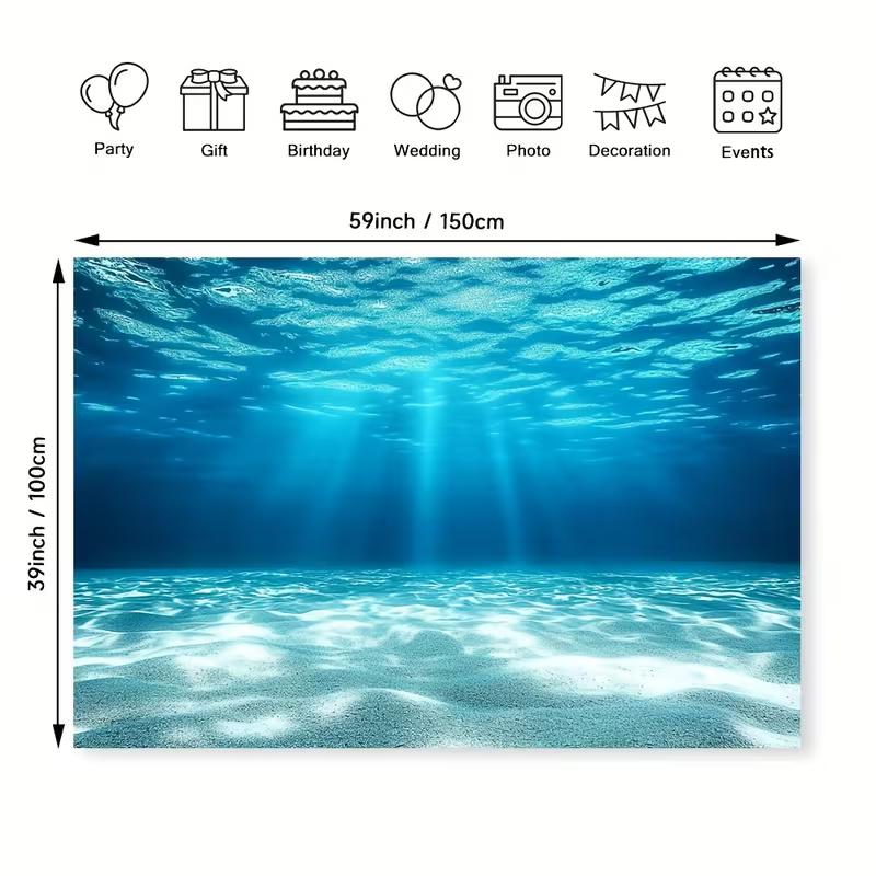 2D Natural Deep Sea Underwater Sunshine Pool Party Photography Backdrop Decor