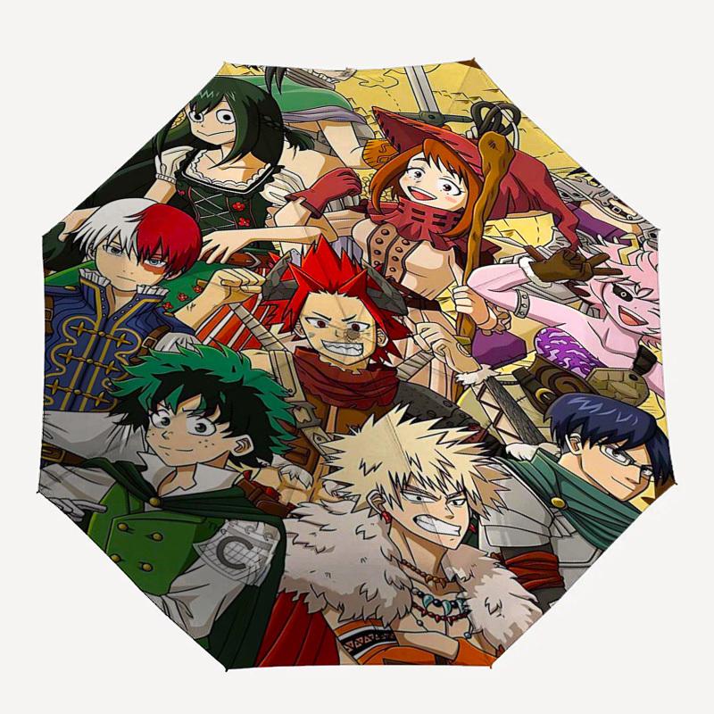 1pc My Hero Academia Outdoor Umbrella - Automatic Opening/Closing, Portable 3-Fold Design with 8-Bone Iron Frame - Perfect Gift for Fans, Travele