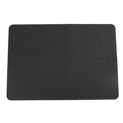 Cat Litter Mat Anti Slip Versatile Silicone Large Kitty Litter Trapping Mat for Indoor Home Black