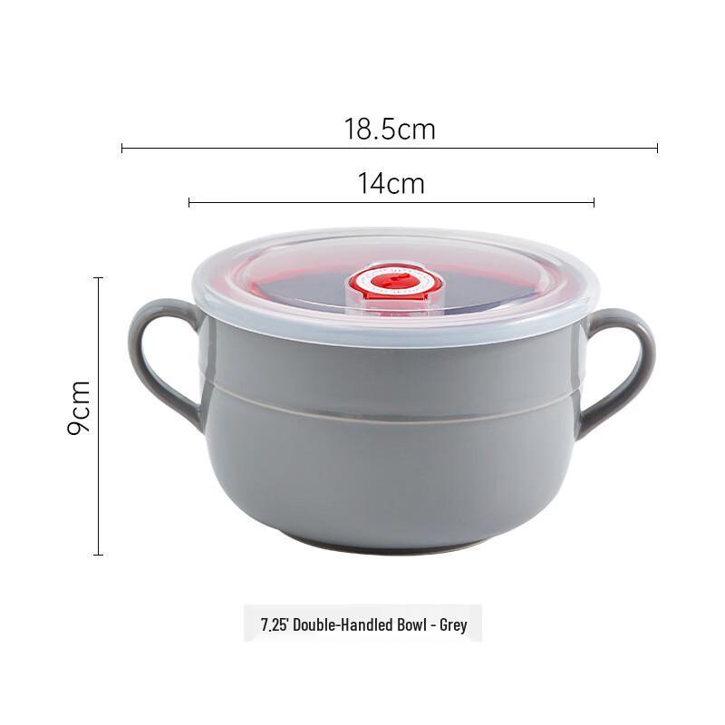 

ZISIZ Простая керамическая миска с двумя ручками и крышкой