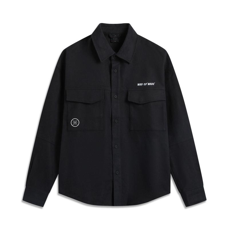 

Li Ning Wade Series Спортивная повседневная простая однотонная рубашка поло с длинным рукавом Унисекс рубашки Черный AFDUC31-1 L