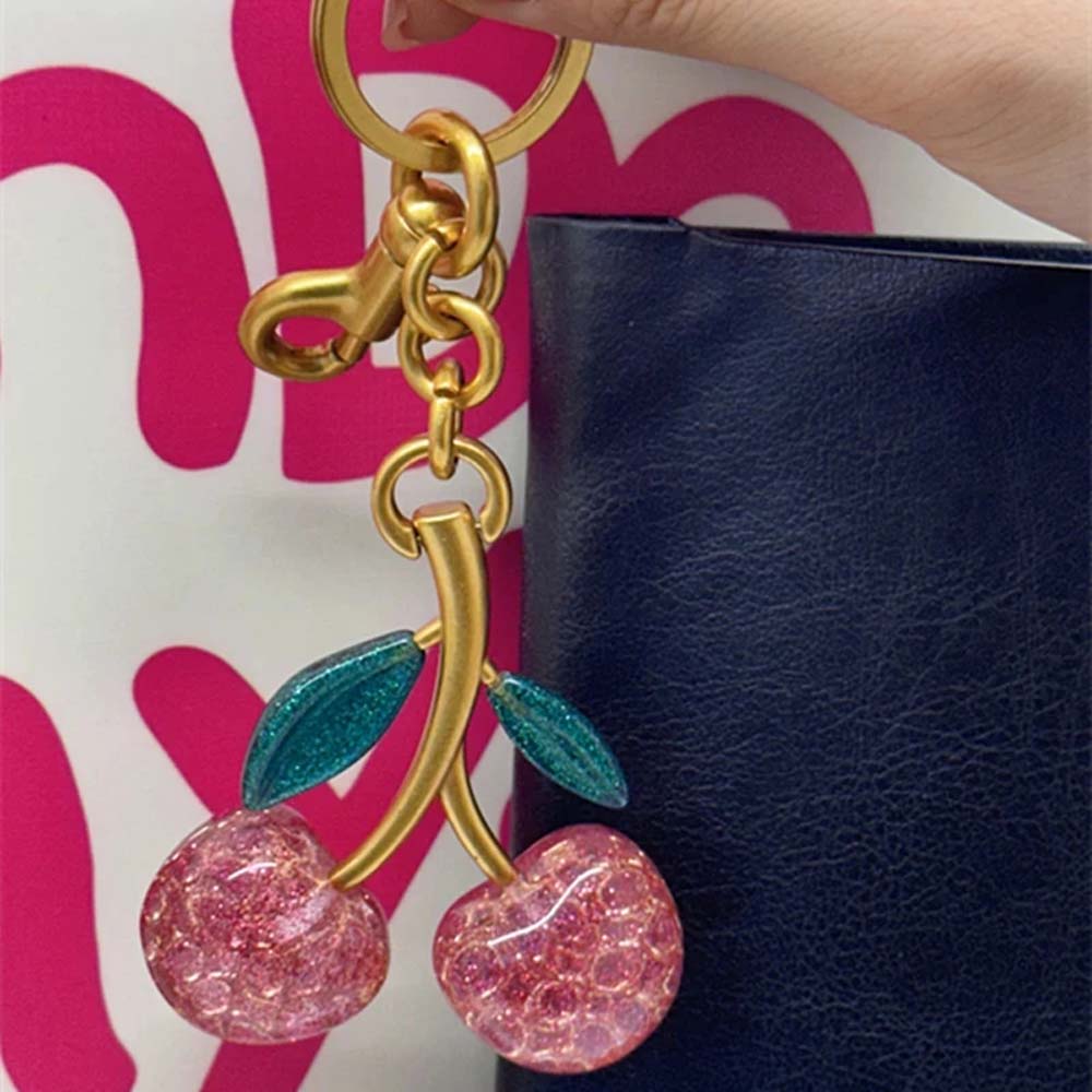 Zinc Zinc Alloy Cherry Keychain Ornaments Car Keyring Cute Cherry Charms  Backpack Decor