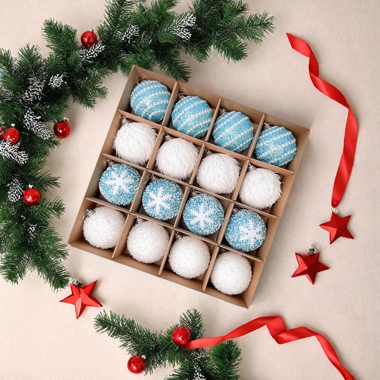 

Exquisite Christmas Ball Set, Christmas Ornaments, Christmas Tree Decorations, Glitter Foam Balls One Size синій
