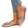 Damen Mode Übergröße Bequeme Freizeitschuhe mit quadratischer Schnallenverzierung Spitz zulaufend zum Hineinschlüpfen Bequeme weiche Innensohle Leichtes Design