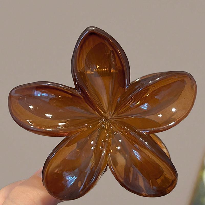Women's Style Oversized 8cm/3.15" Jelly Color Plastic Hair Clips In Green, Brown, Amber, Fashion Elegant Minimalistic Simple