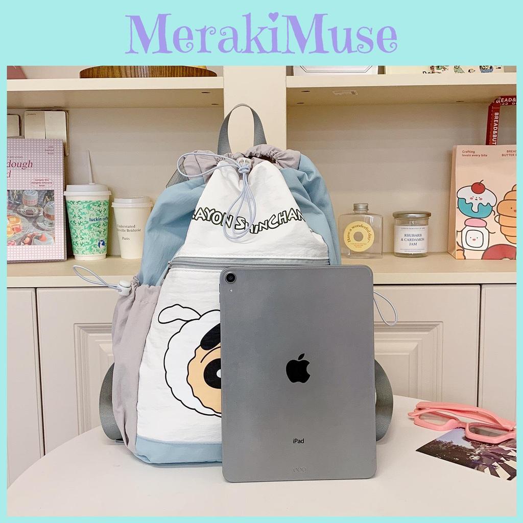 Crayon Shinchan Cartoon Backpack With Drawstring Closure For Students And Kids