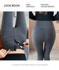 Women's High-Waist Zipper Tummy Control Pants with Shark Skin Texture - Autumn/Winter Velvet Bodycon Base Layer