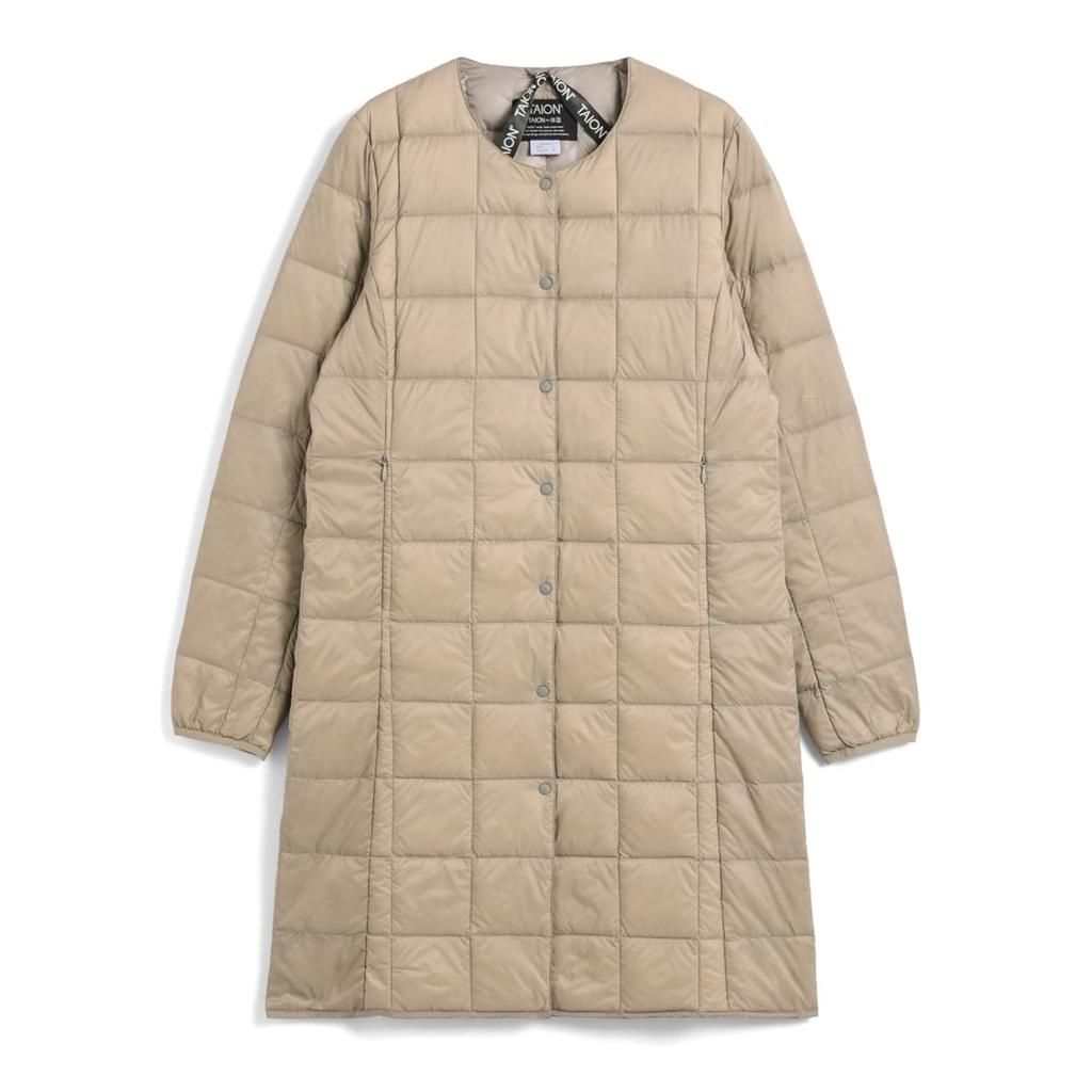 Taion Down Sand Beige Women's W104-LONG Jacket,