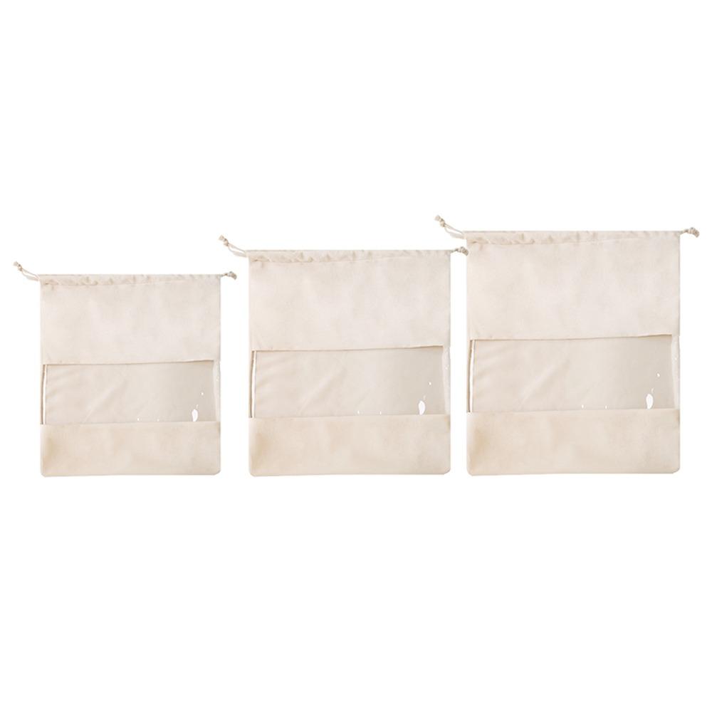 

3Pcs Large Capacity Handbag Dustproof Bag S M L Makeup Pouch Lightweight Visual Dust Cover Women бежевый