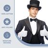 Cotton Gloves Men Women Non-Slip White Uniform Gloves with Cuff Formal Tuxedo Costume Police Honor Guard Marching Working Gloves