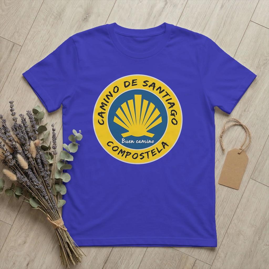 Cammino di Santiago St James Way T-shirt Unisex Escursionismo Magliette Uniche Manica Corta Girocollo T-shirt Cotone Top Originali