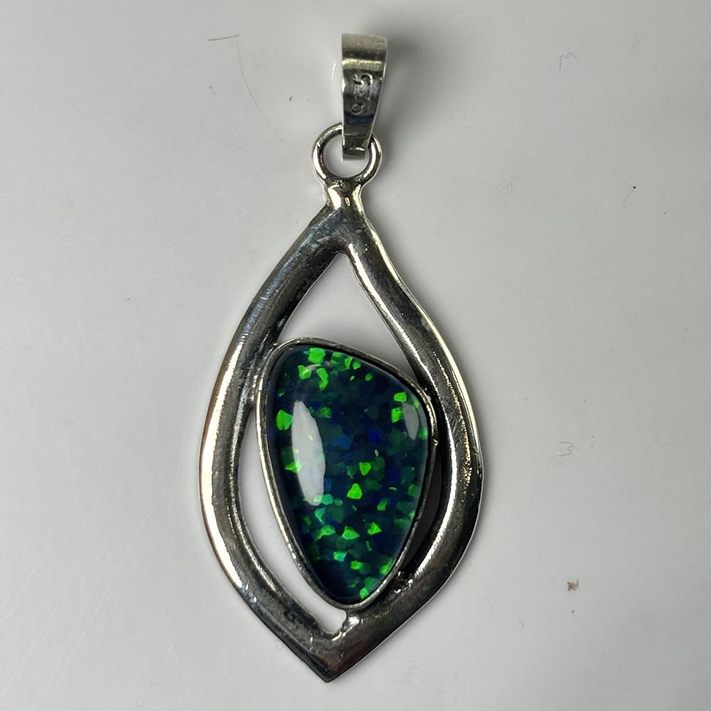 31 Ct Natural Fire Opal Fancy Shape Pendant 925 Sterling Silver Certified