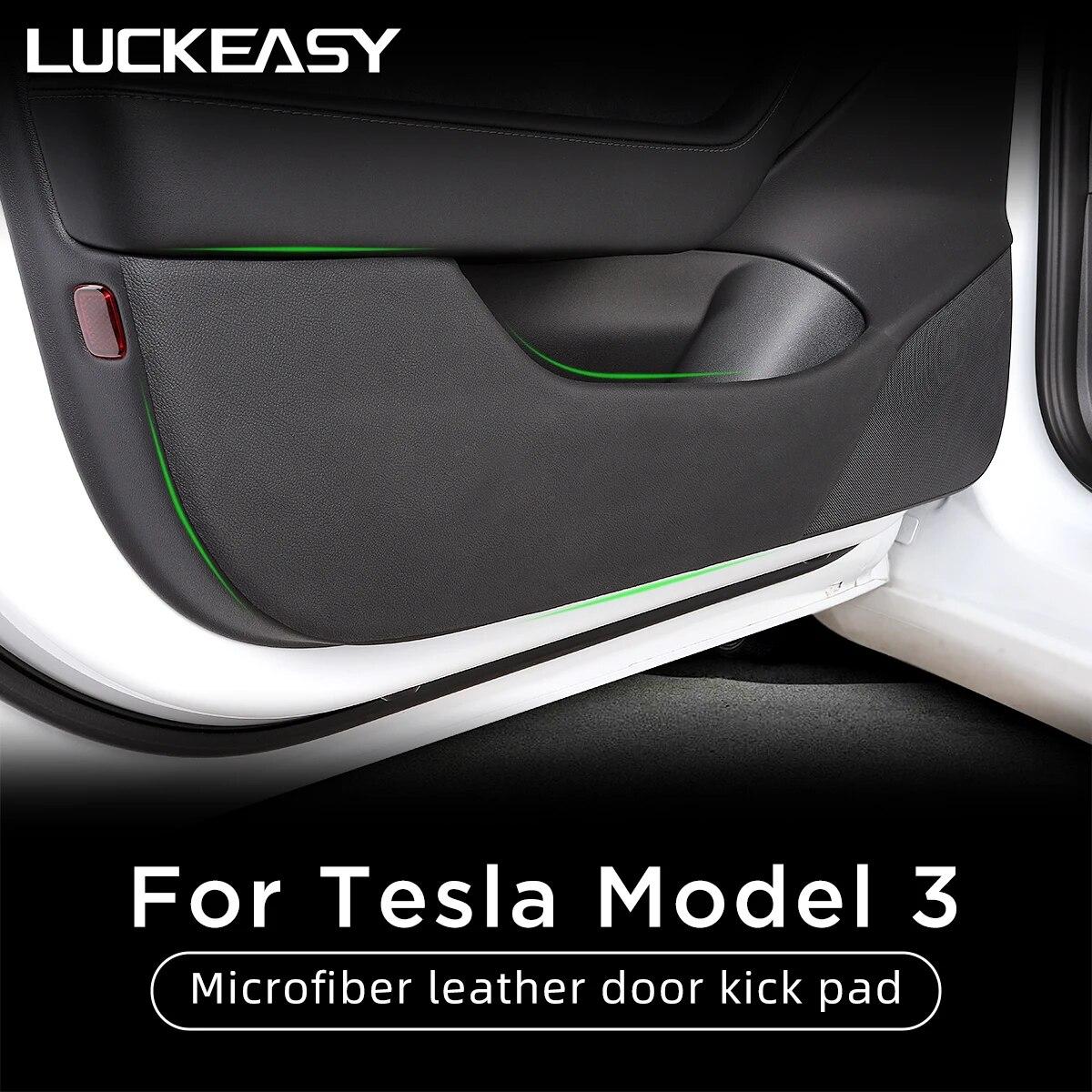 

LUCKEASY Tesla Model 3 2017-2023, внутренняя дверная накладка, скрытая пороговая накладка, наклейка на среднюю стойку, защита багажника, защита от царапин