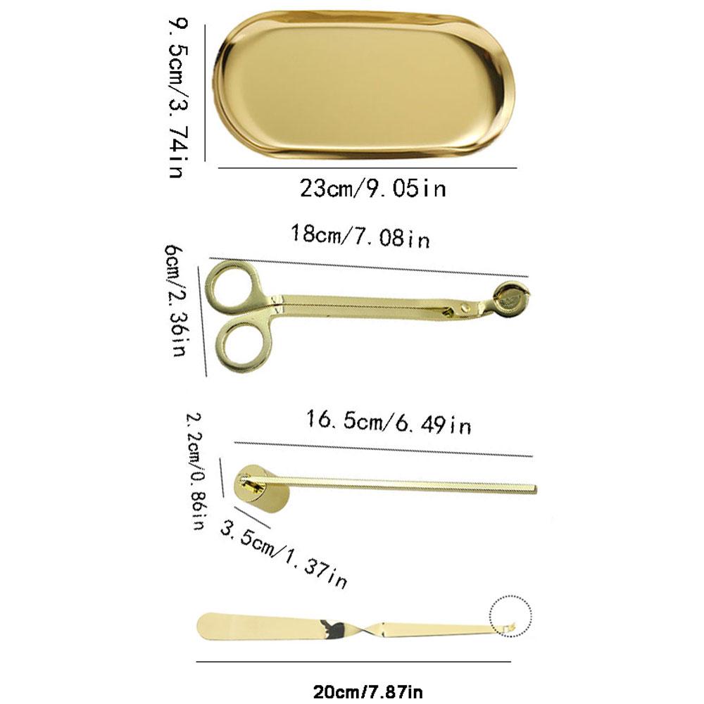 DIY Candle Care Kit 4-1 Set Luxury Ornament Modern Aromatherapy Supplies Stainless Steel Candle Wick Snuffer Candle Accessories