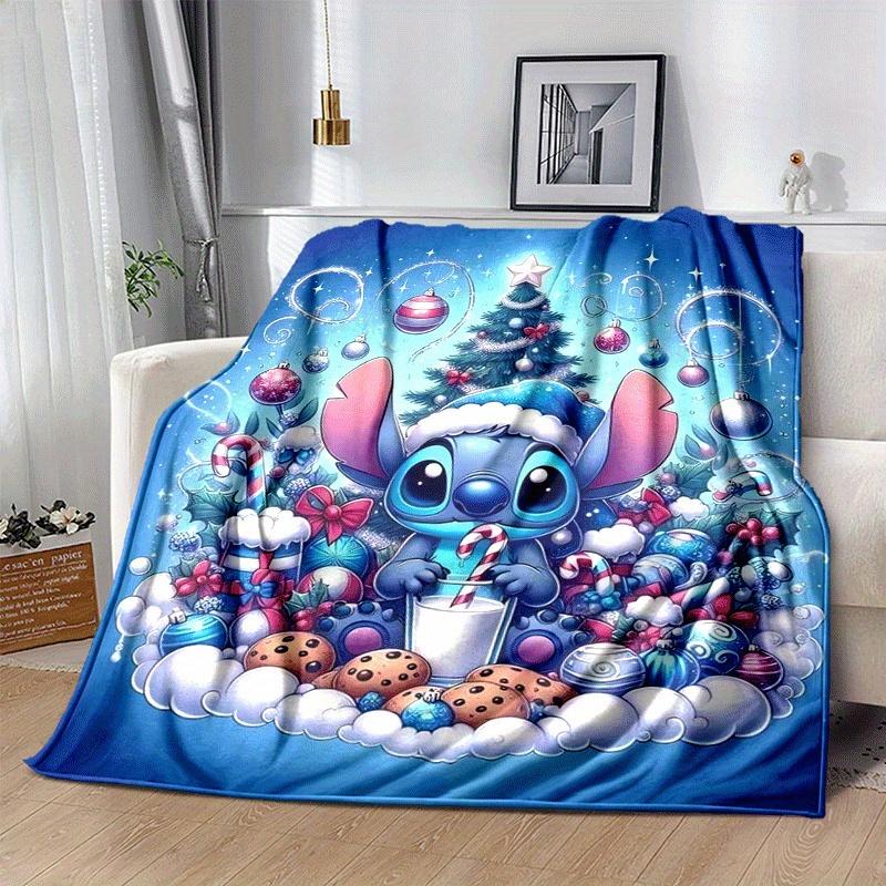 1pc Stitch Printing Blanket - Soft, All-Season Throw for Office Blanket,Personalized Gift with Adorable Cartoon Design